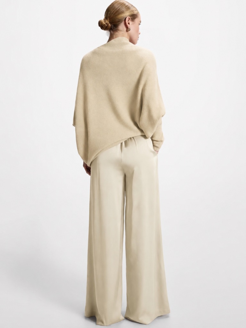 NWT JAKI Claudia Elastic Waist Satin Trousers Ivory XS - Picture 3 of 8